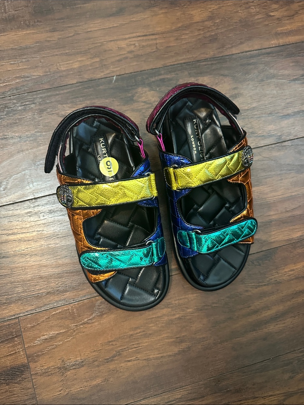 Kurt Geiger Women’s Metallic Rainbow Strap Sandals - Multicolor